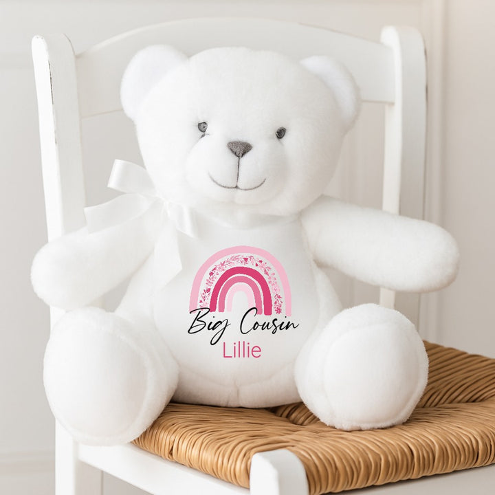 Personalised Pink Floral Big Cousing Teddy