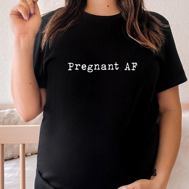 Simple Pregnant AF Maternity T-shirt | Black & White