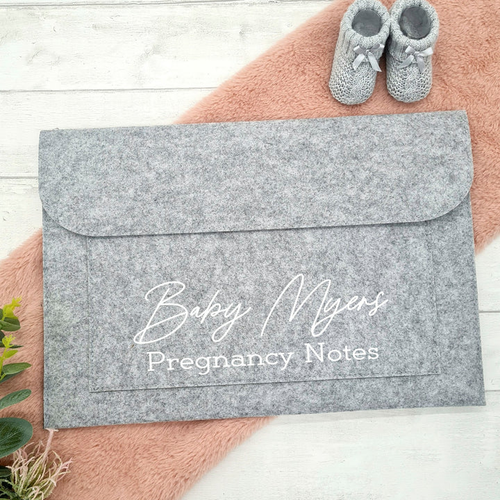 Personalised Pregnancy Notes Grey Folder