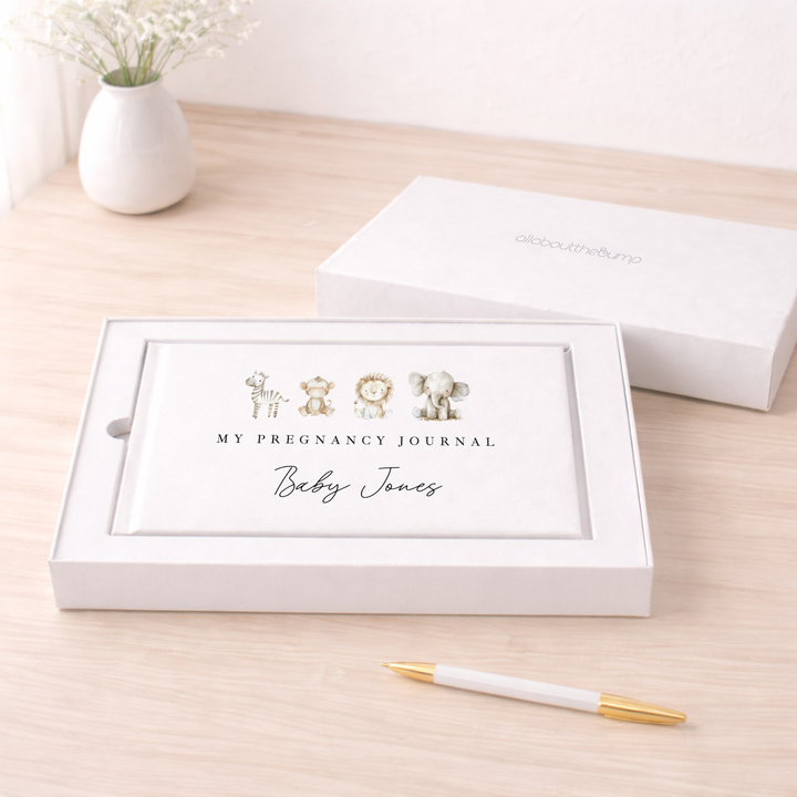 Personalised Watercolour Safari Pregnancy Journal