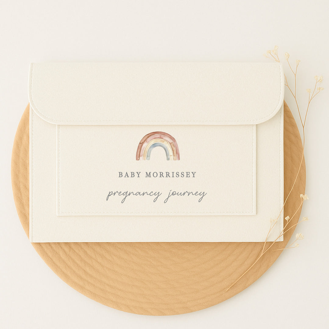 Personalised Watercolour Rainbow Maternity/Pregnancy Notes Folder