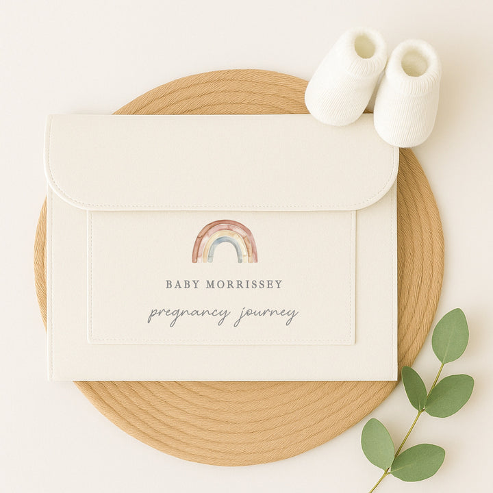 Personalised Watercolour Rainbow Maternity/Pregnancy Notes Folder
