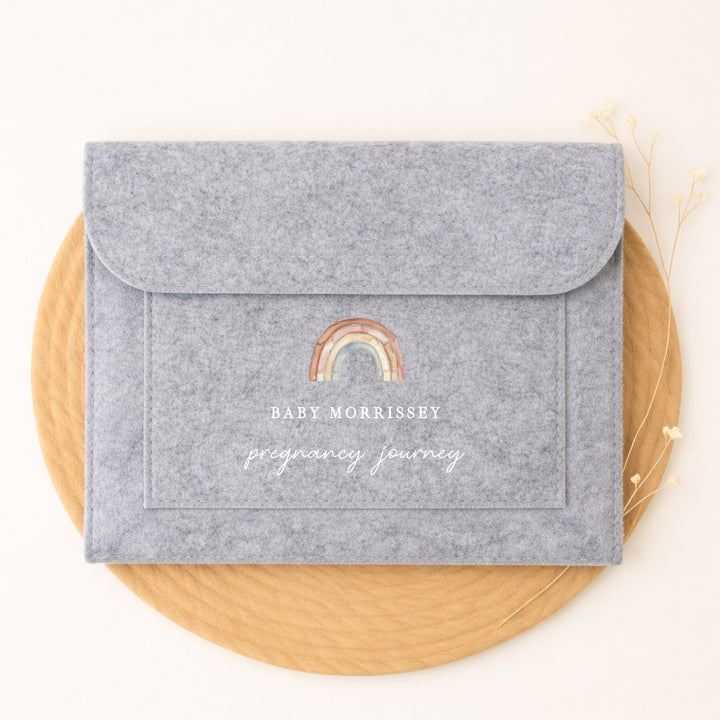 Personalised Watercolour Rainbow Maternity/Pregnancy Notes Folder