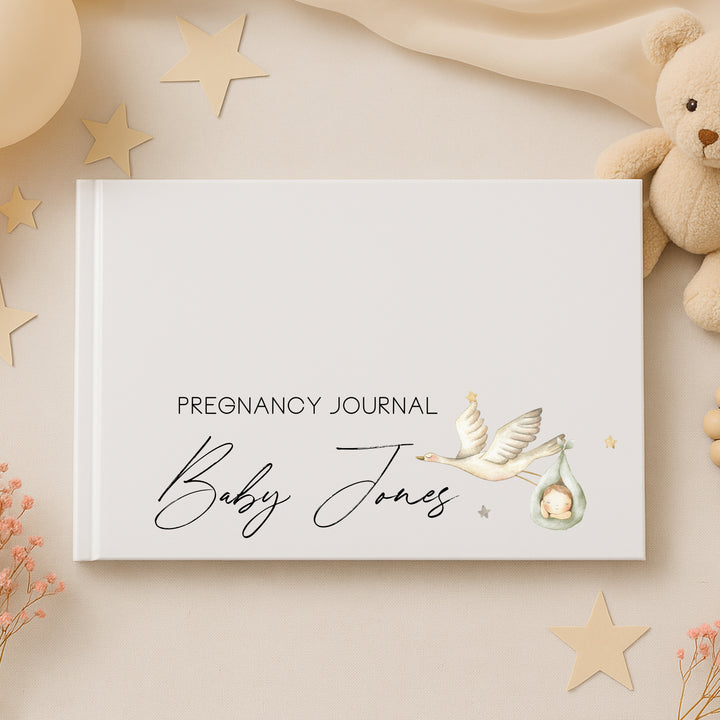 Personalised Stork Pregnancy Journal
