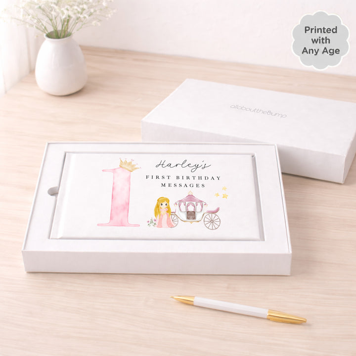 Personalised Pink Princess Any Age Birthday Party Guest Book