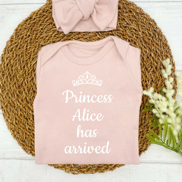 Personalised Princess Has Arrived Pink Babygrow