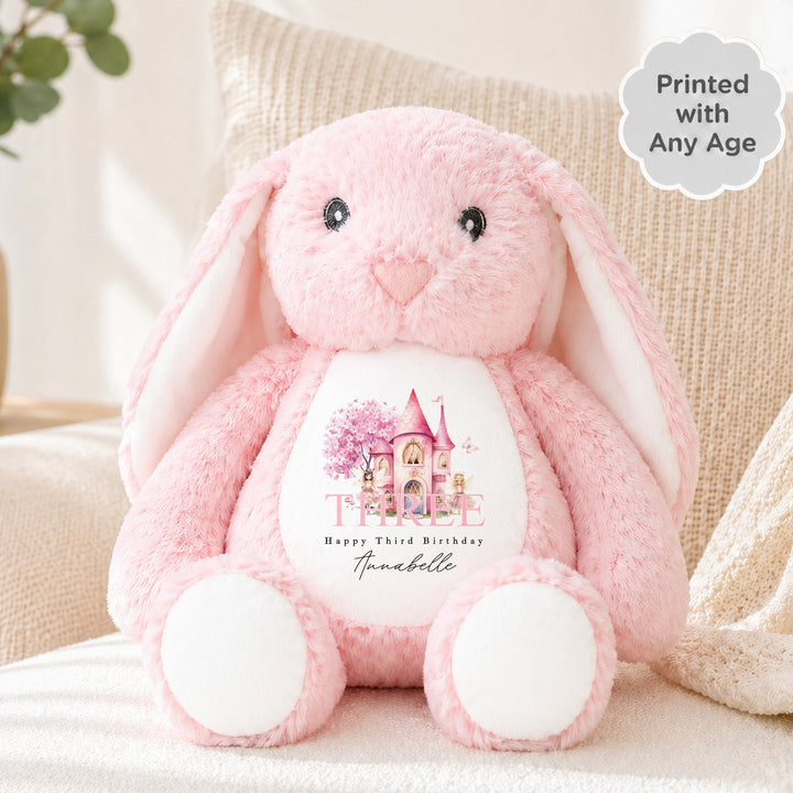 Personalised Pink Fairy Castle Any Age Birthday Teddy