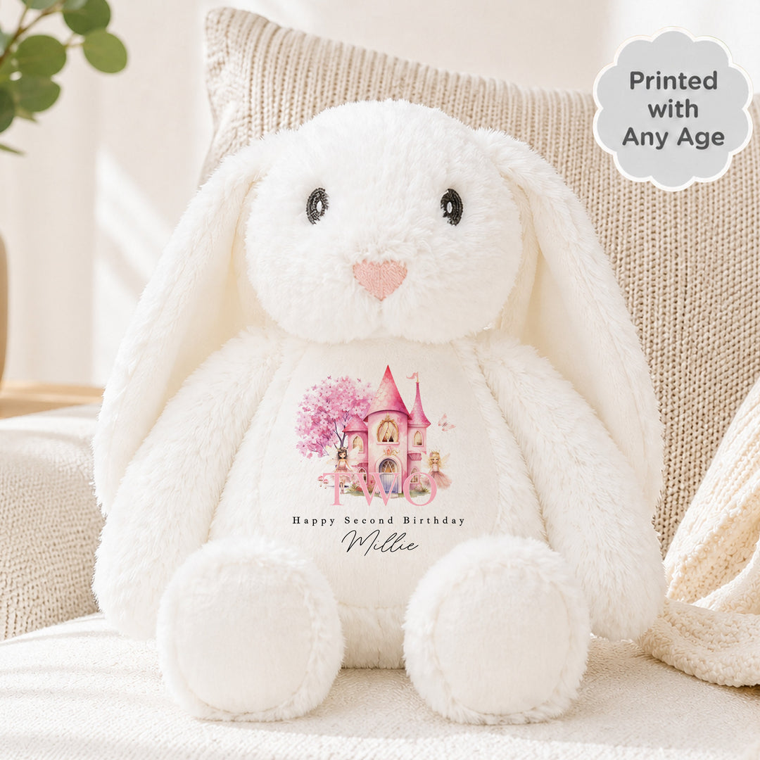 Personalised Pink Fairy Castle Any Age Birthday Teddy