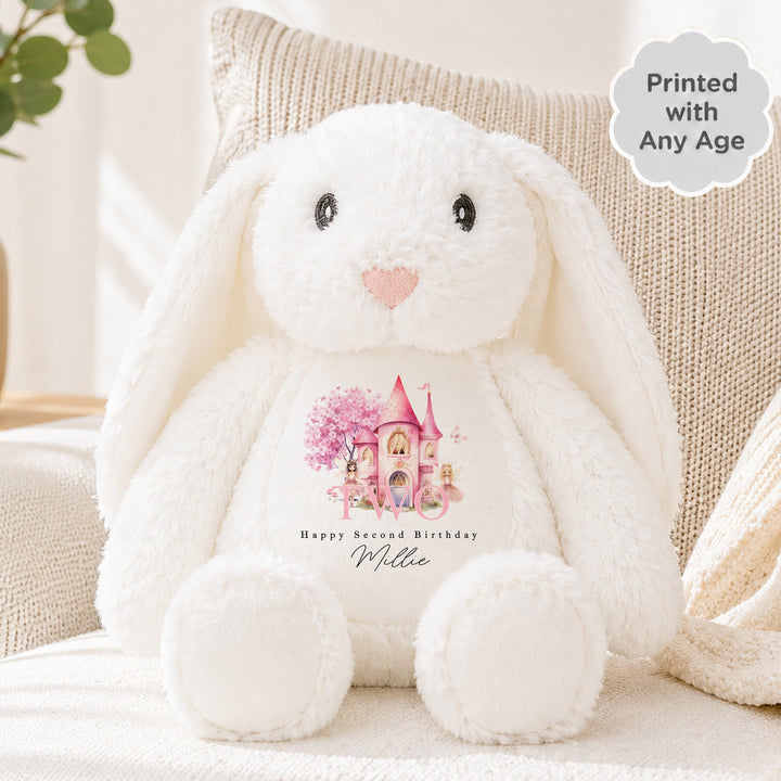 Personalised Pink Fairy Castle Any Age Birthday Teddy