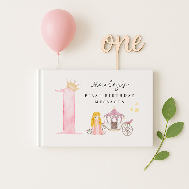 Personalised Pink Princess Birthday Party Guest Book