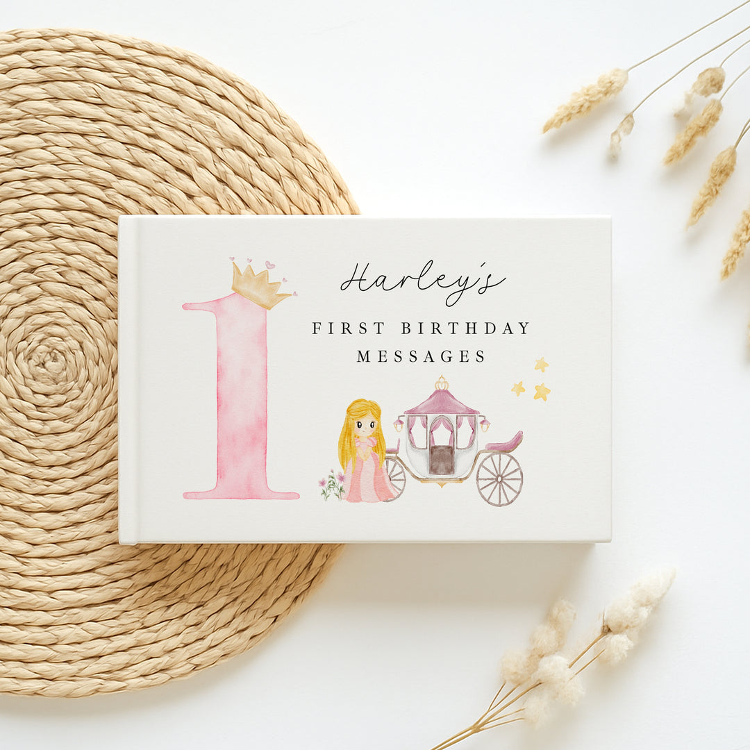 Personalised Pink Princess Birthday Party Guest Book