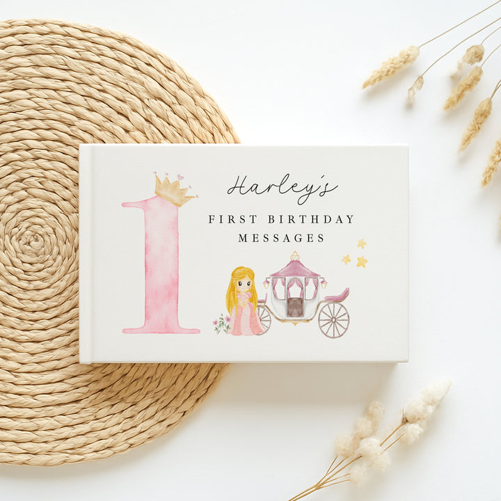 Personalised Pink Princess Birthday Party Guest Book