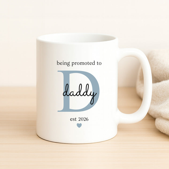 Personalised Being Promoted To Mummy &amp; Daddy Est Mug Set