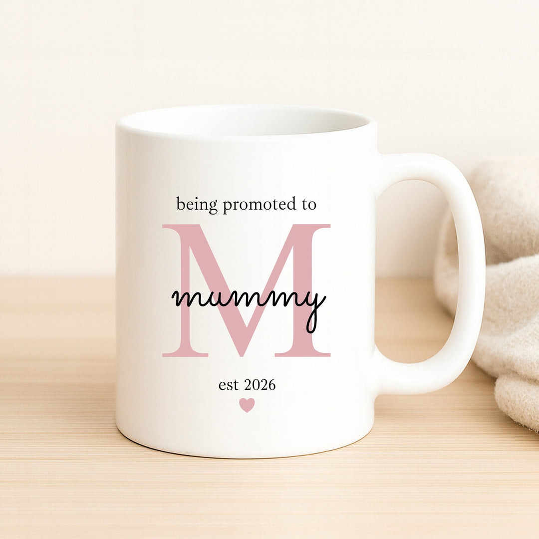 Personalised Being Promoted To Mummy &amp; Daddy Est Mug Set