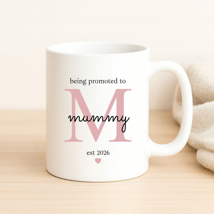 Personalised Being Promoted To Mummy &amp; Daddy Est Mug Set