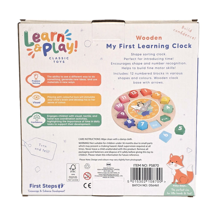 Wooden Learn the Time Clock
