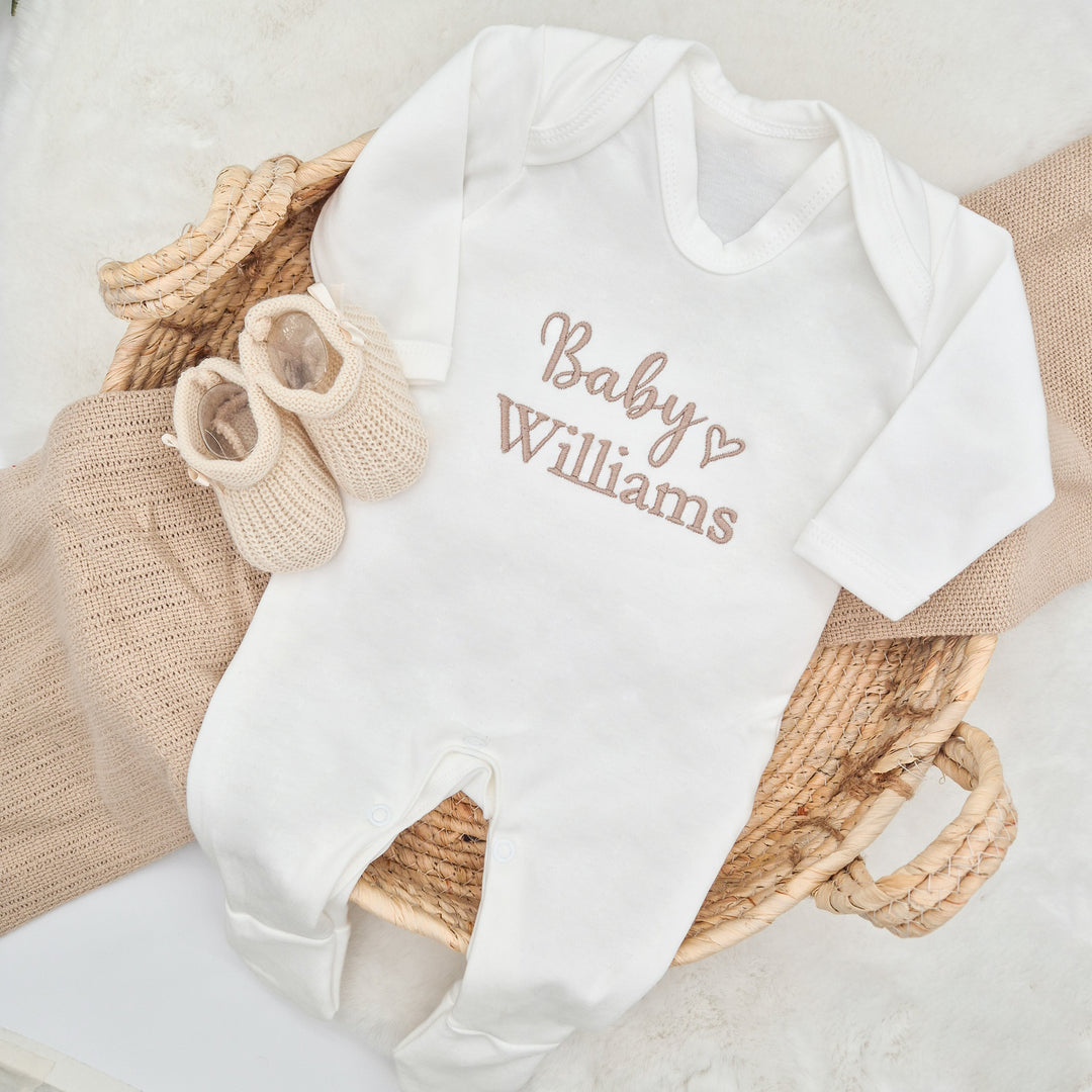 Personalised Embroidered Babygrow/Blanket