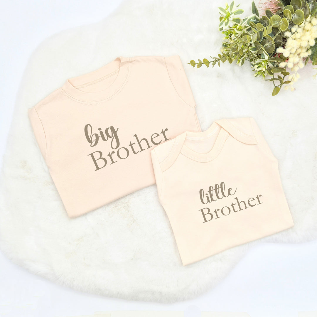 Personalised Embroidered Script Sibling Matching Babygrow/T-shirt