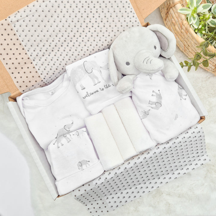Unisex Elephant 10 Piece Baby Gift Hamper
