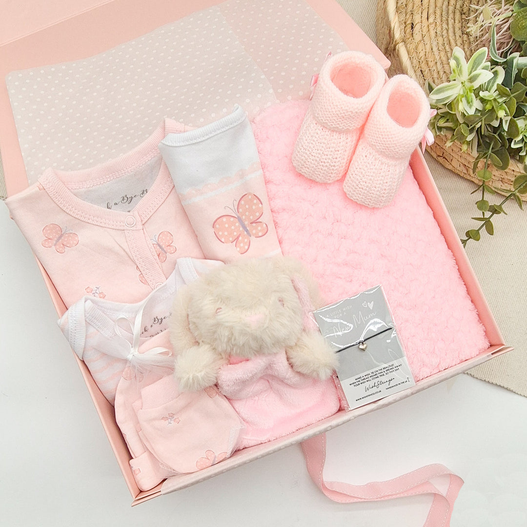 Girls Pink Butterfly &amp; Comforter Luxury Hamper Gift Set