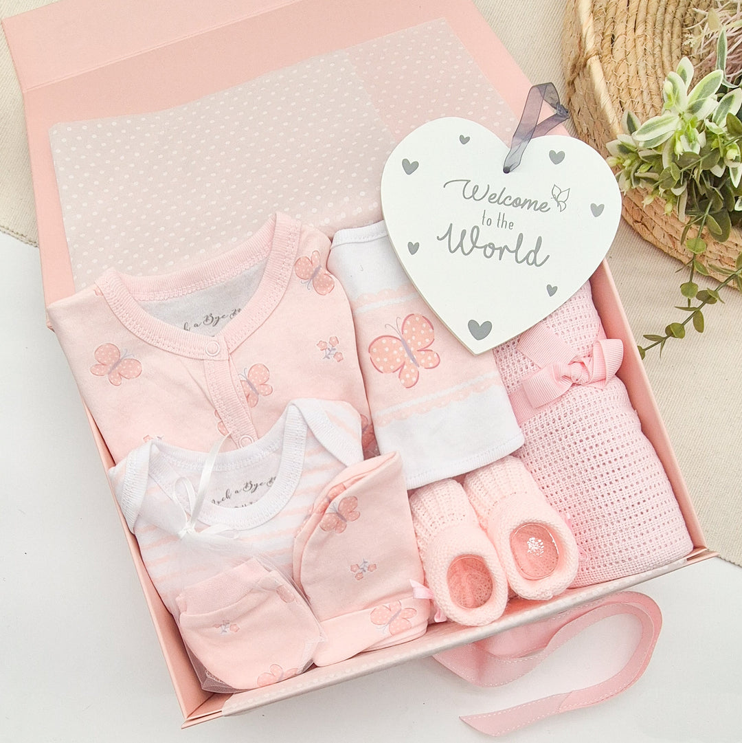 Girls Pink Butterfly Luxury Gift Hamper