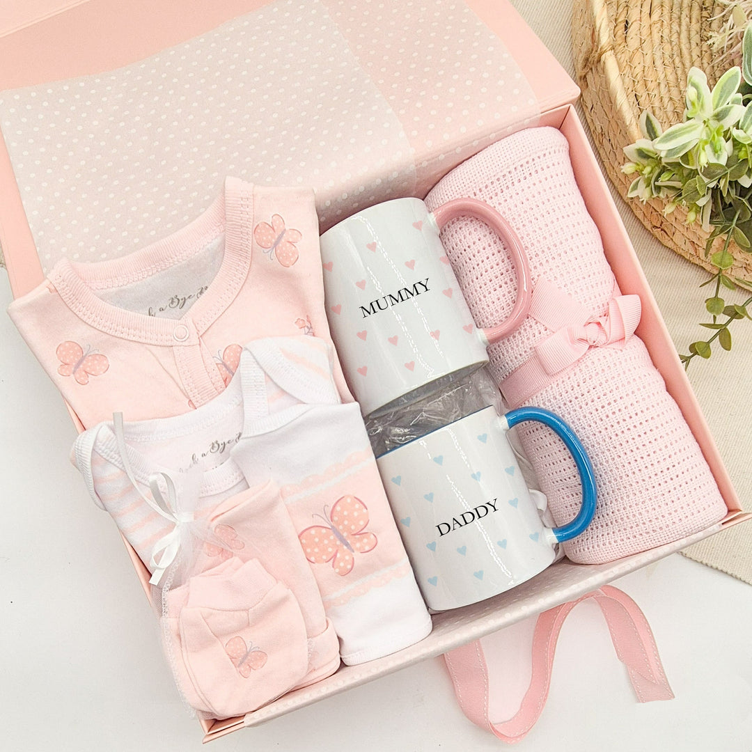 Butterfly Girls &amp; Custom Mugs Luxury Gift Hamper Set