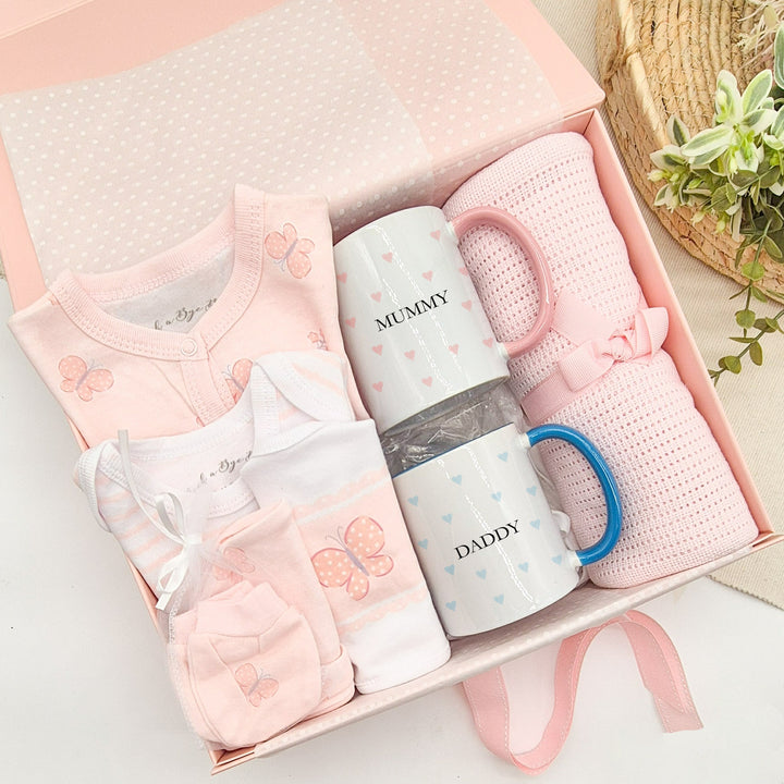 Butterfly Girls &amp; Custom Mugs Luxury Gift Hamper Set