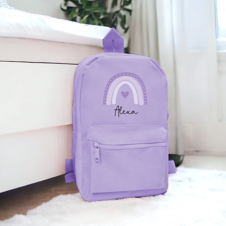 Personalised Purple Rainbow Backpack