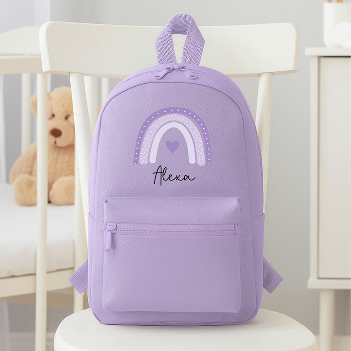Personalised Purple Rainbow Backpack
