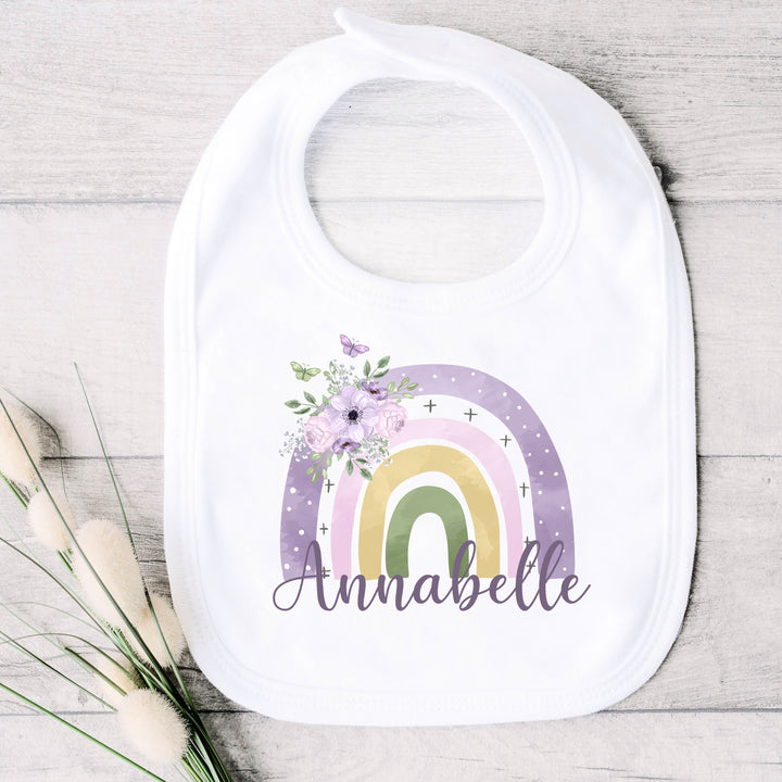 Personalised Purple Rainbow Babygrow/Vest