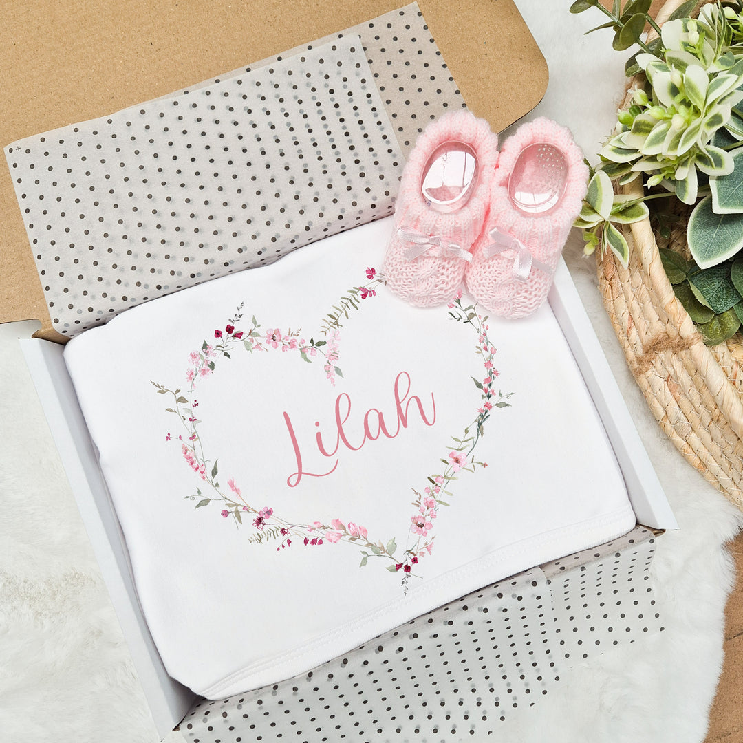 CLEARANCE: Personalised Girls Baby Blanket