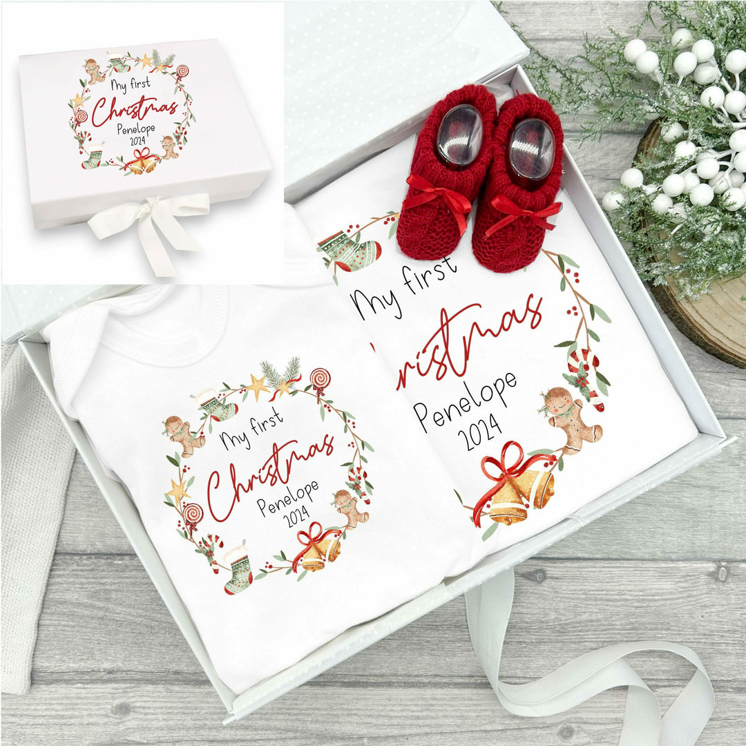 Personalised My First Christmas Wreath Hamper Set