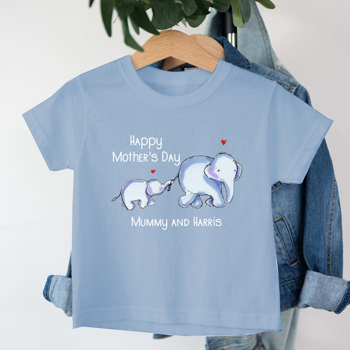 Blue Elephants Mother's Day Kid Childrens T-shirt