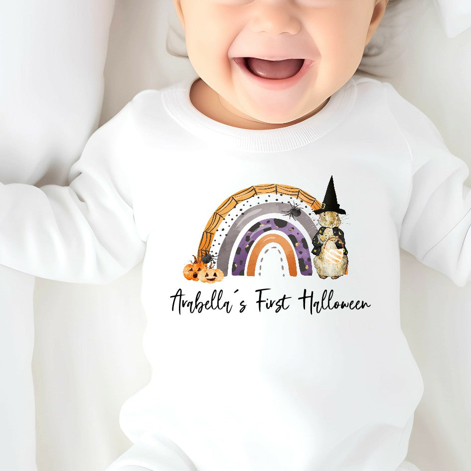 Personalised My First Halloween Rabbit Rainbow Babygrow/Vest