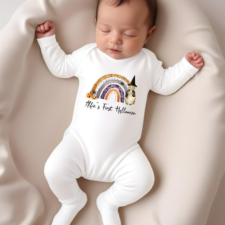 Personalised My First Halloween Rabbit Rainbow Babygrow/Vest