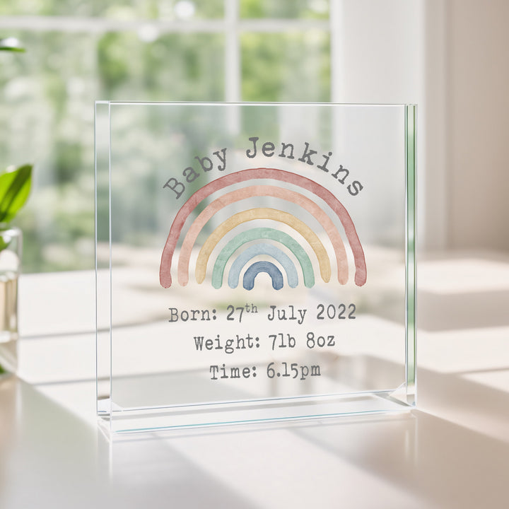 Personalised Pastel Rainbow Acrylic Plaque