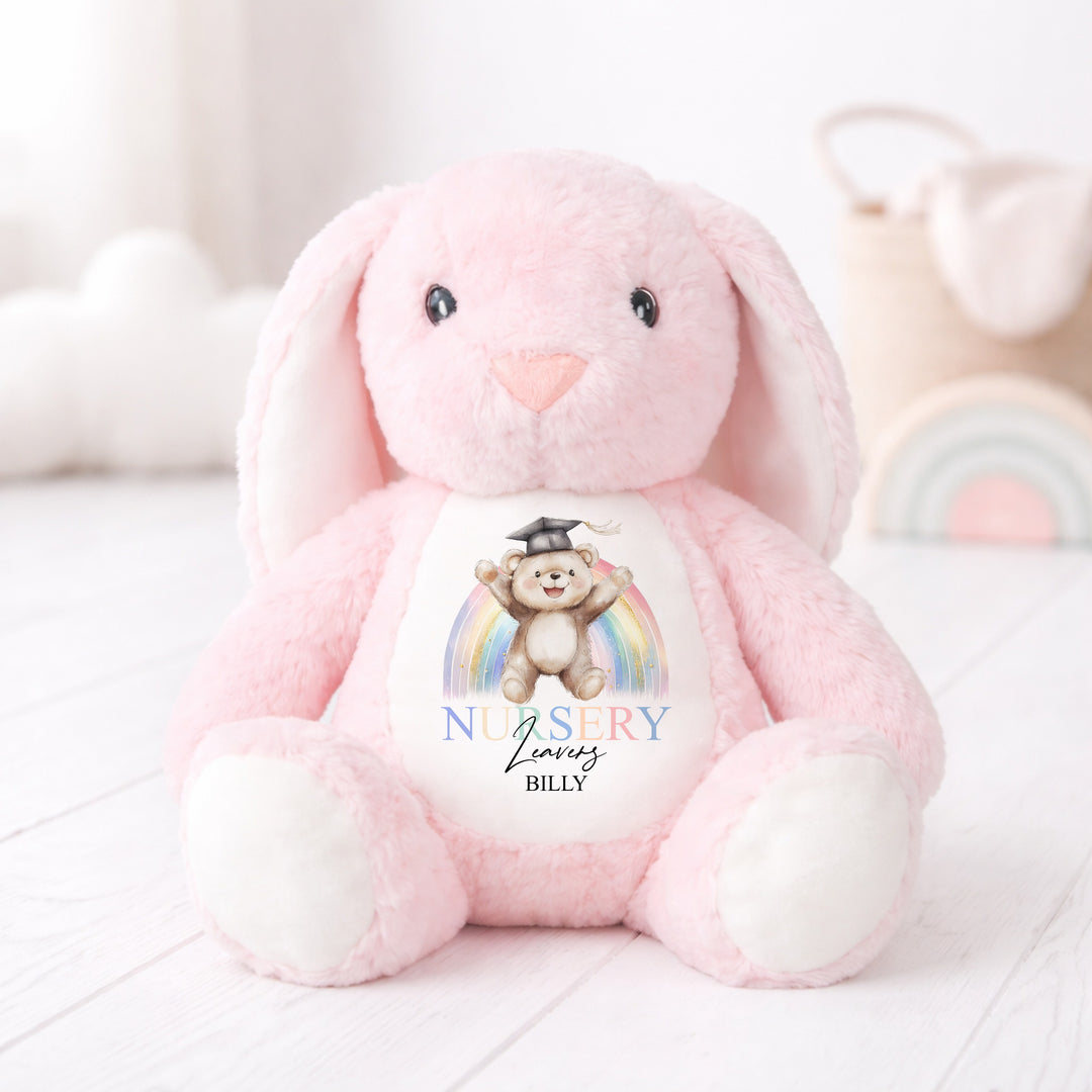 Personalised Rainbow Nursery Graduation Bunny