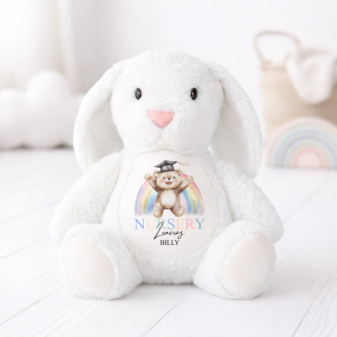 Personalised Rainbow Nursery Graduation Bunny