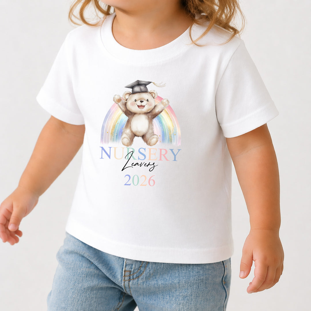Personalised Rainbow Nursery Graduation T-Shirt