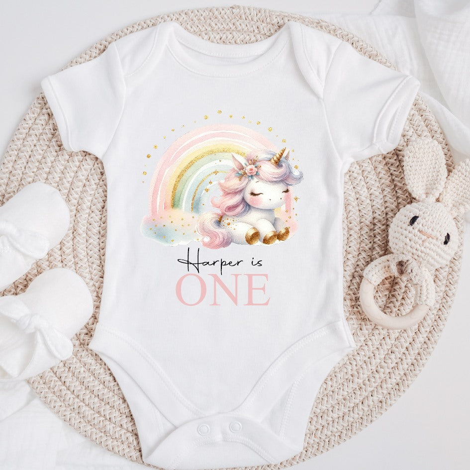 Personalised Pastel Unicorn Rainbow Vest