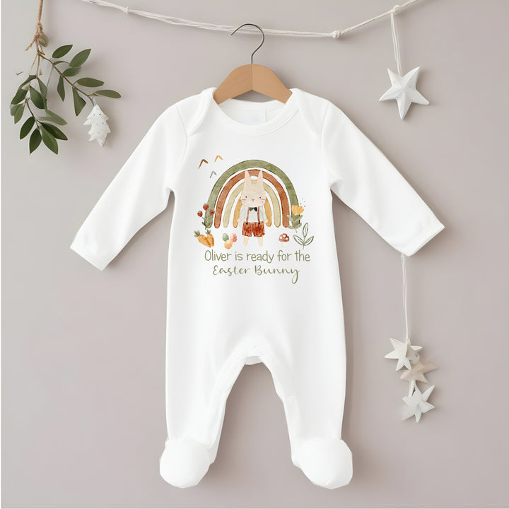 Personalised Ready For Easter The Bunny Babygrow/Vest