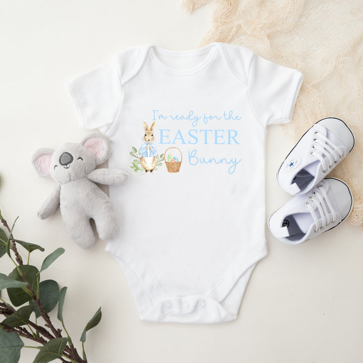 Ready For Easter Bunny Blue Bunny Babygrow/Vest