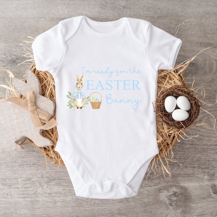 Ready For Easter Bunny Blue Bunny Babygrow/Vest