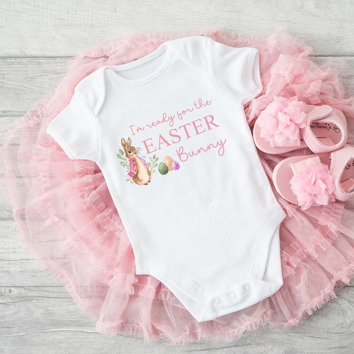 Ready For Easter Bunny Pink Bunny Babygrow/Vest