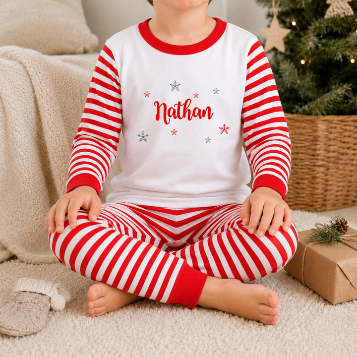 Personalised Red Snowflake Christmas Pyjamas