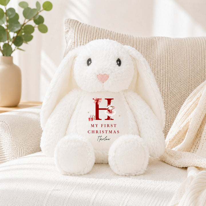 Personalised Red Ballerina Initial My First Christmas Soft Toy
