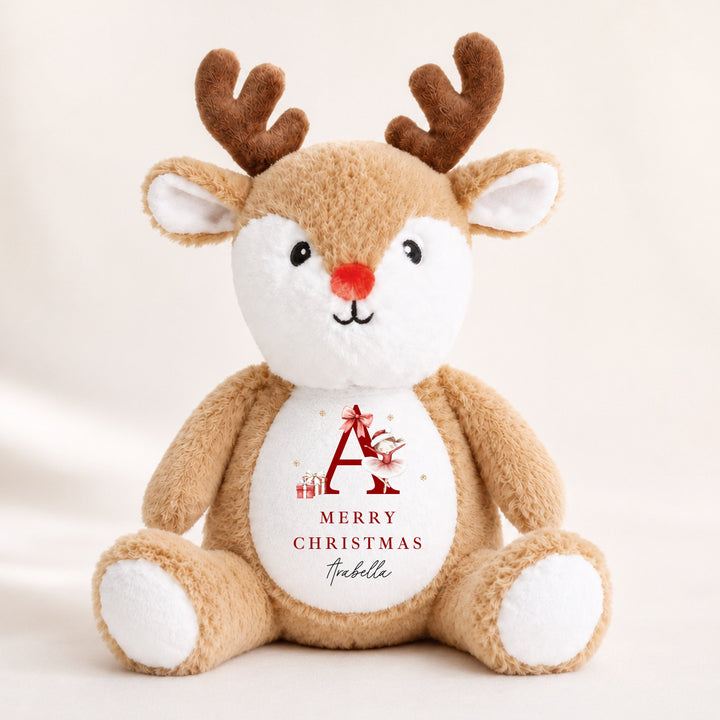 Personalised Red Ballerina Initial My First Christmas Soft Toy