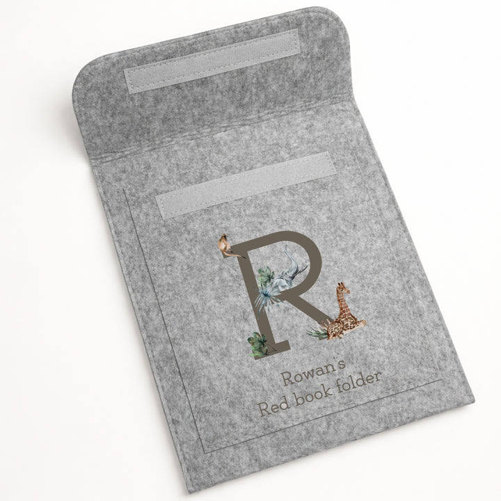 Personalised Jungle Initial Red Book Cover
