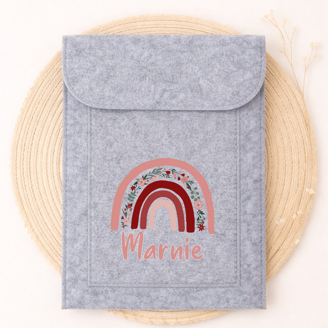 Personalised Pink Rainbow Red Book Folder