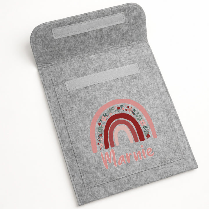 Personalised Pink Rainbow Red Book Folder